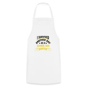 School Bus Monitor Bus Attendant School Transport - Cooking Apron - white - Front - AI Model Male 185 dark (185cm)