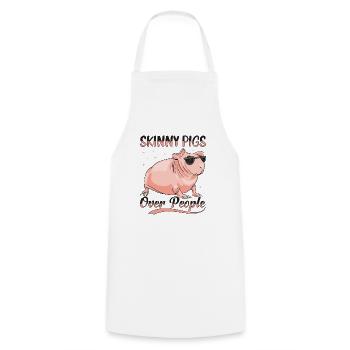 Hairless guinea pig Skinny piggy - Cooking Apron - white - Front - AI Model Male 185 dark (185cm)