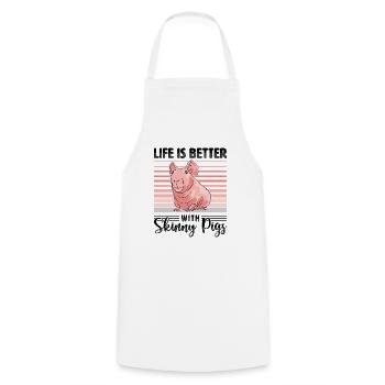Hairless guinea pig Skinny piggy - Cooking Apron - white - Front - AI Model Male 185 dark (185cm)