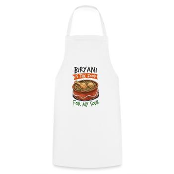 Foodies indiens, biryani, amoureux, - Tablier de cuisine - blanc - Devant - AI Model Male 185 dark (185cm)