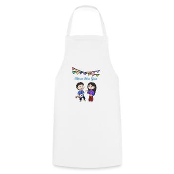 Cambodge Khmer Nouvel An Choul Chnam I Cadeau - Tablier de cuisine - blanc - Devant - AI Model Male 185 dark (185cm)