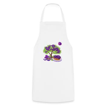 My fruit day: plum cake and coffee - Cooking Apron - white - Front - AI Model Male 185 dark (185cm)