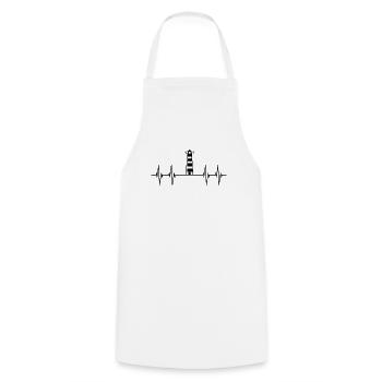 Heartbeat Lighthouse North Sea Coast Sea Sea Baltic Sea - Cooking Apron - white - Front - AI Model Male 185 dark (185cm)