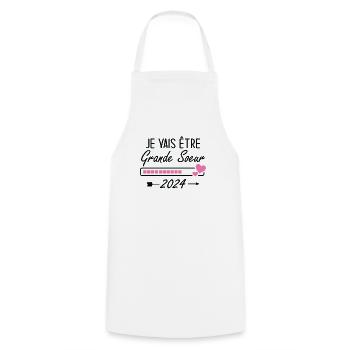 Je Vais être Grande Soeur 2024 - Tablier de cuisine - blanc - Devant - AI Model Male 185 dark (185cm)