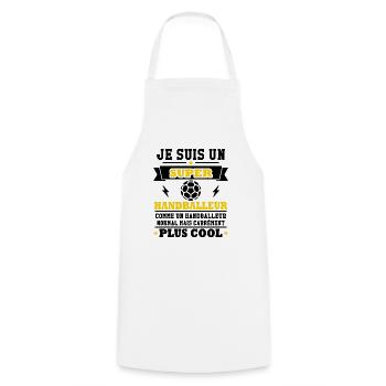Je suis un super handballeur - Tablier de cuisine - blanc - Devant - AI Model Male 185 dark (185cm)