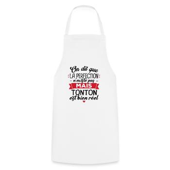 Tonton parfait, Cadeau humour tonton - Tablier de cuisine - blanc - Devant - AI Model Male 185 dark (185cm)