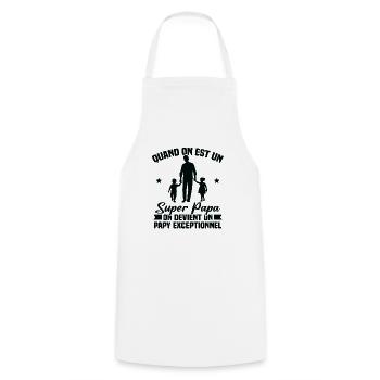 Un super papa - Tablier de cuisine - blanc - Devant - AI Model Male 185 dark (185cm)