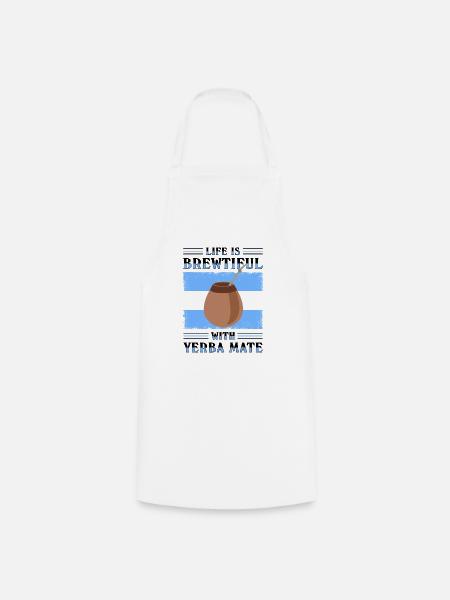 Argentinien-Flagge Argentinischer Yerba Mate Tee - Kochschürze - Weiß