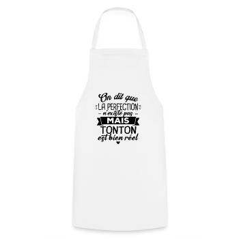 Tonton parfait, Cadeau humour tonton - Tablier de cuisine - blanc - Devant - AI Model Male 185 dark (185cm)