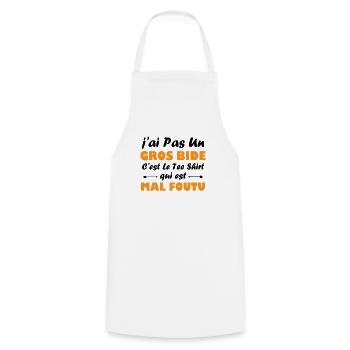 J'ai pas un gros bide humour cadeau - Tablier de cuisine - blanc - Devant - AI Model Male 185 dark (185cm)