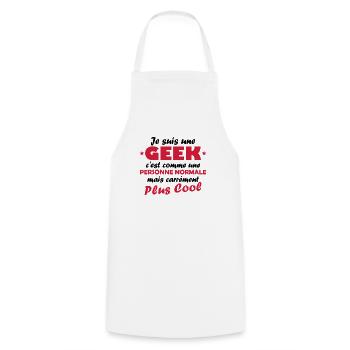 Une geek et une personne normale - Tablier de cuisine - blanc - Devant - AI Model Male 185 dark (185cm)