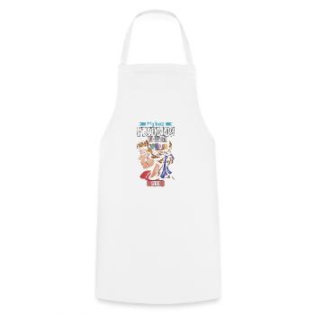 Lecteur de livre lecture littérature idée cadeau livresque - Tablier de cuisine - blanc - Devant - AI Model Male 185 dark (185cm)
