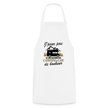 Je me barre en camping-car Humour Cadeau - Tablier de cuisine - blanc - Devant - AI Model Male 185 dark (185cm)