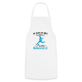 Je suis un mec simple j aime marseille - Tablier de cuisine - blanc - Devant - AI Model Male 185 dark (185cm)