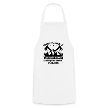 Bucheron Travail Du Bois Bûcheron Humour Cadeau - Tablier de cuisine - blanc - Devant - AI Model Male 185 dark (185cm)