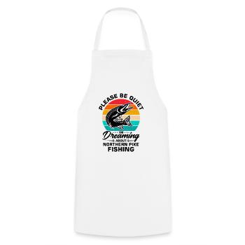 Fischer Fischfänger Fischer Nordischer Hecht - Kochschürze - Weiß - Vorne - AI Model Male 185 dark (185cm)