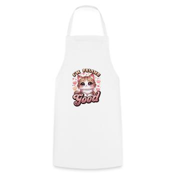 Funny Cat Lady, Cat Mom - Cooking Apron - white - Front - AI Model Male 185 dark (185cm)