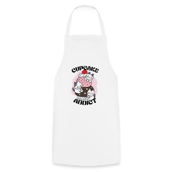 Cupcake addict - Cooking Apron - white - Front - AI Model Male 185 dark (185cm)