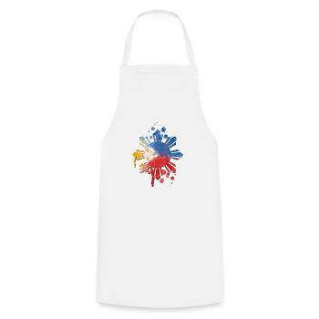 Philippines drapeau philippin fierté je cadeau - Tablier de cuisine - blanc - Devant - AI Model Male 185 dark (185cm)