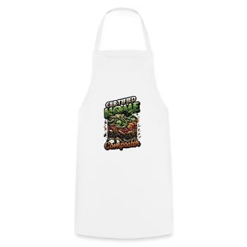 Composting Enthusiast Vermiculture Kompostierung - Cooking Apron - white - Front - AI Model Male 185 dark (185cm)