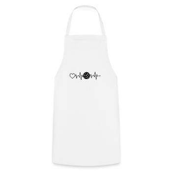Battement de cœur de volley-ball - Tablier de cuisine - blanc - Devant - AI Model Male 185 dark (185cm)