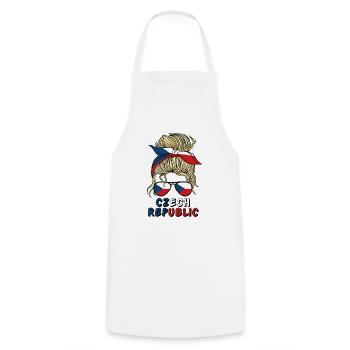 Ceska République Tchèque Flag Filles Tchèque Fille Enfants - Tablier de cuisine - blanc - Devant - AI Model Male 185 dark (185cm)