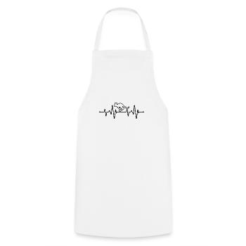 Battement de cœur kangourou - Tablier de cuisine - blanc - Devant - AI Model Male 185 dark (185cm)