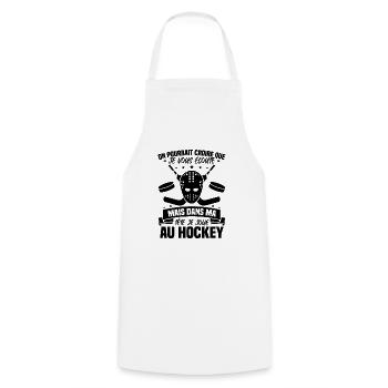 Dans ma tête je joue au hockey - Tablier de cuisine - blanc - Devant - AI Model Male 185 dark (185cm)