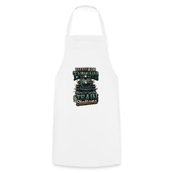 Trainspotting Train Lovers Trains - Cooking Apron - white - Front - AI Model Male 185 dark (185cm)