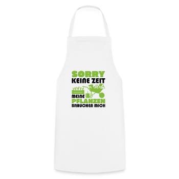 Sorry no time my plants need me - Cooking Apron - white - Front - AI Model Male 185 dark (185cm)