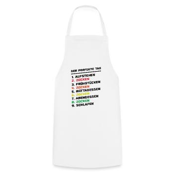 La journée parfaite pour jouer - Tablier de cuisine - blanc - Devant - AI Model Male 185 dark (185cm)