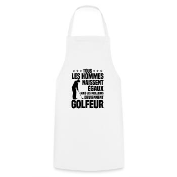 Bessere gleichberechtigte Männer werden Golfer - Kochschürze - Weiß - Vorne - AI Model Male 185 dark (185cm)