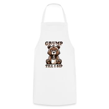 Grumpy bear with coffee - Cooking Apron - white - Front - AI Model Male 185 dark (185cm)