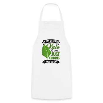 Kale Vegetarian Veganism - Cooking Apron - white - Front - AI Model Male 185 dark (185cm)