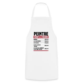 Peintre tarif à l'heure idée cadeau humour - Tablier de cuisine - blanc - Devant - AI Model Male 185 dark (185cm)