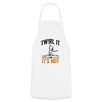 Fire Baton Fire Dance Fire Dancer Fire Dancer - Cooking Apron - white - Front - AI Model Male 185 dark (185cm)