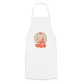 Buddha Monk Namaste Buddhism I Gift - Cooking Apron - white - Front - AI Model Male 185 dark (185cm)