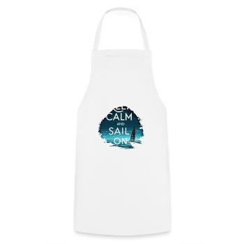 Boating Dad Boat Captain Pontoon Sailor Cruising - Cooking Apron - white - Front - AI Model Male 185 dark (185cm)