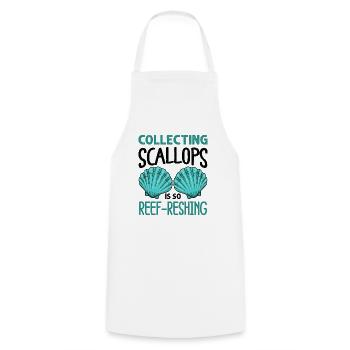 Seashell Shell Collector Scallop - Cooking Apron - white - Front - AI Model Male 185 dark (185cm)