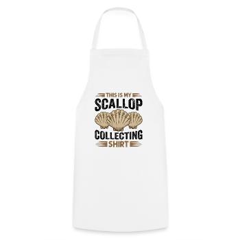Seashell Shell Collector Scallop - Cooking Apron - white - Front - AI Model Male 185 dark (185cm)