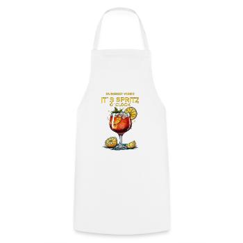 BUVEZ C’EST SPRITZ O’CLOCK - Tablier de cuisine - blanc - Devant - AI Model Male 185 dark (185cm)