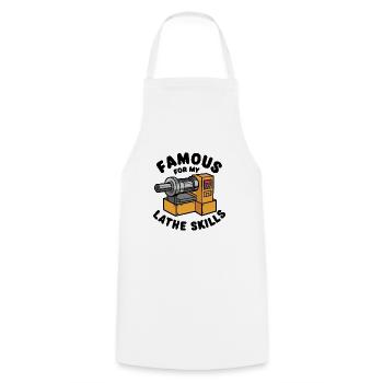 Lathe Wood Turning Lathe - Cooking Apron - white - Front - AI Model Male 185 dark (185cm)