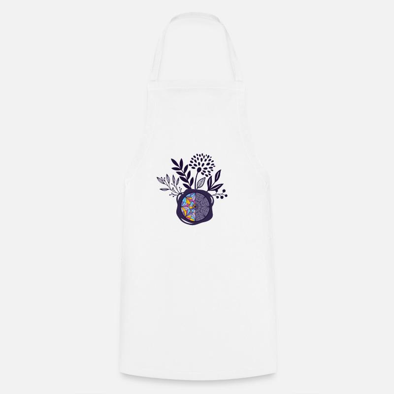 Ophelia Hall Timbre de cire avec fleurs - Tablier de cuisine - blanc