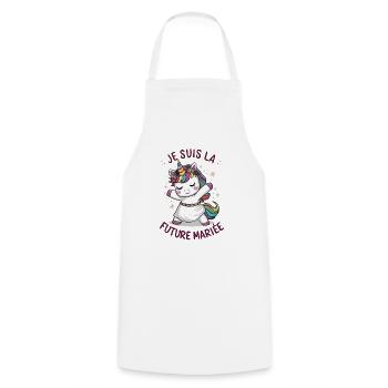 I'm The Bride To Be Wedding Unicorn Woman - Cooking Apron - white - Front - AI Model Male 185 dark (185cm)
