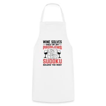 Witziger Sudoku Spruch - Kochschürze - Weiß - Vorne - AI Model Male 185 dark (185cm)