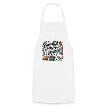 Breakfast is my Love Language - Cooking Apron - white - Front - AI Model Male 185 dark (185cm)