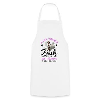 Funny Zouk Dancer Saying - Cooking Apron - white - Front - AI Model Male 185 dark (185cm)