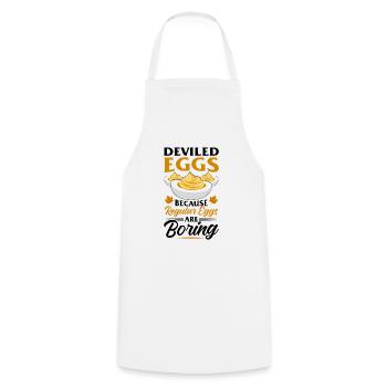 Devil's Egg Spell - Cooking Apron - white - Front - AI Model Male 185 dark (185cm)