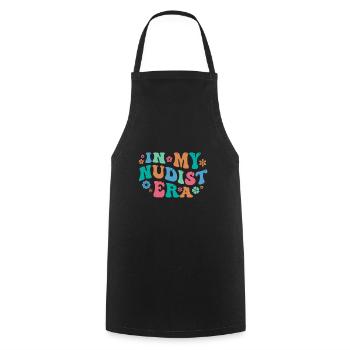 Dicton du nudisme - Tablier de cuisine - noir - Devant - AI Model Male 185 dark (185cm)
