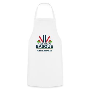 Made in the Basque Country tested and approved - Cooking Apron - white - Front - AI Model Male 185 dark (185cm)